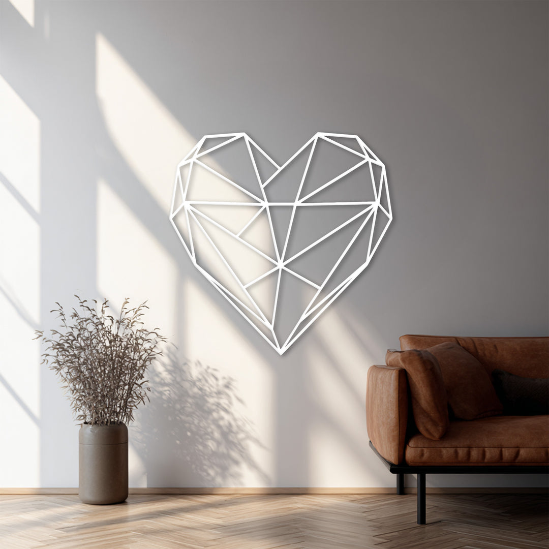 Geometric Heart – Modern Metal Wall Art
