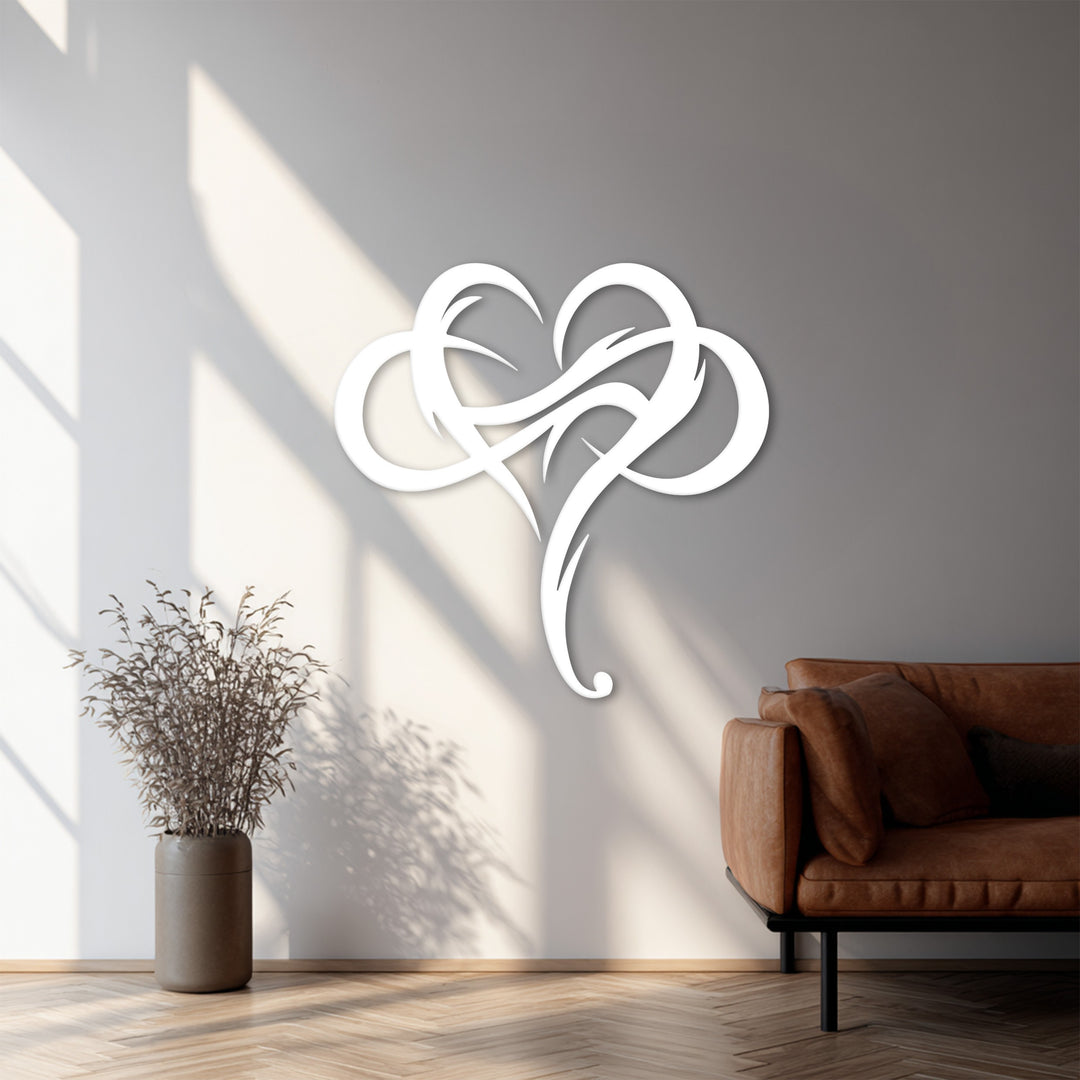 Romantic abstract heart metal wall hanging