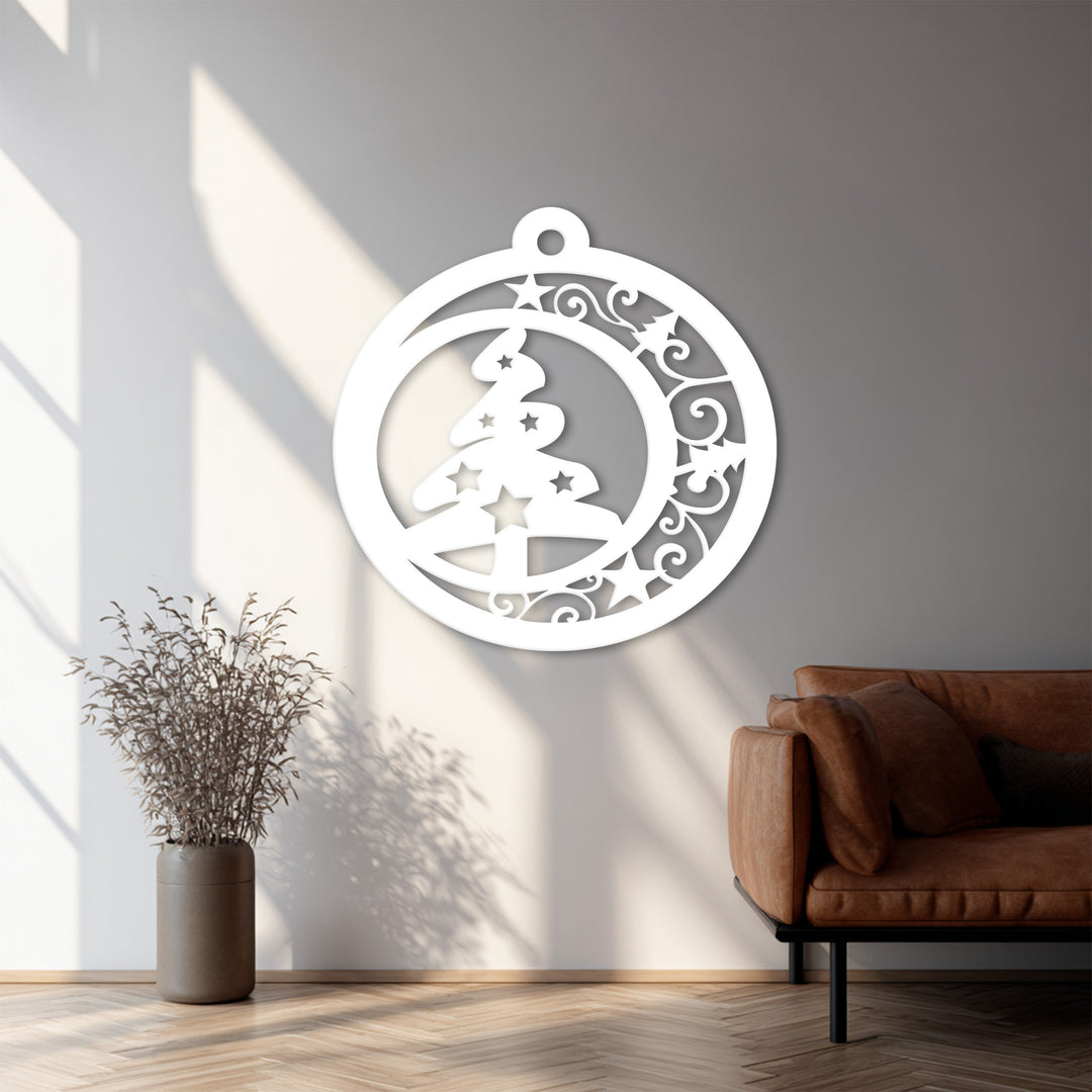 زينة شجرة عيد الميلاد السماوية نويل فن جداري معدني