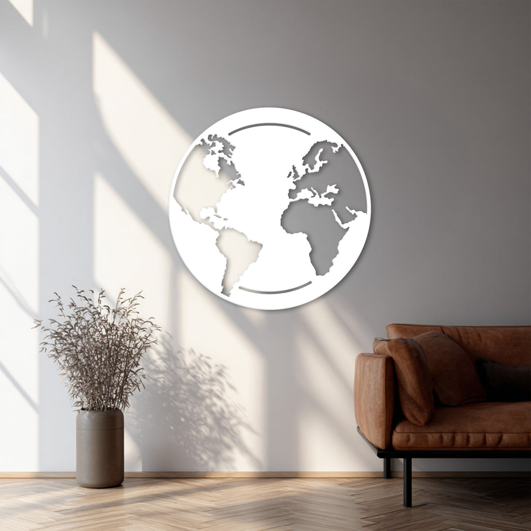 Modern globe wall art metal