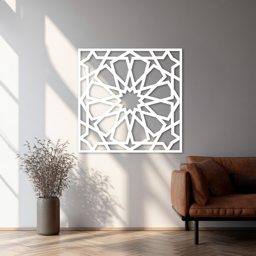Islamic pattern metal wall art square