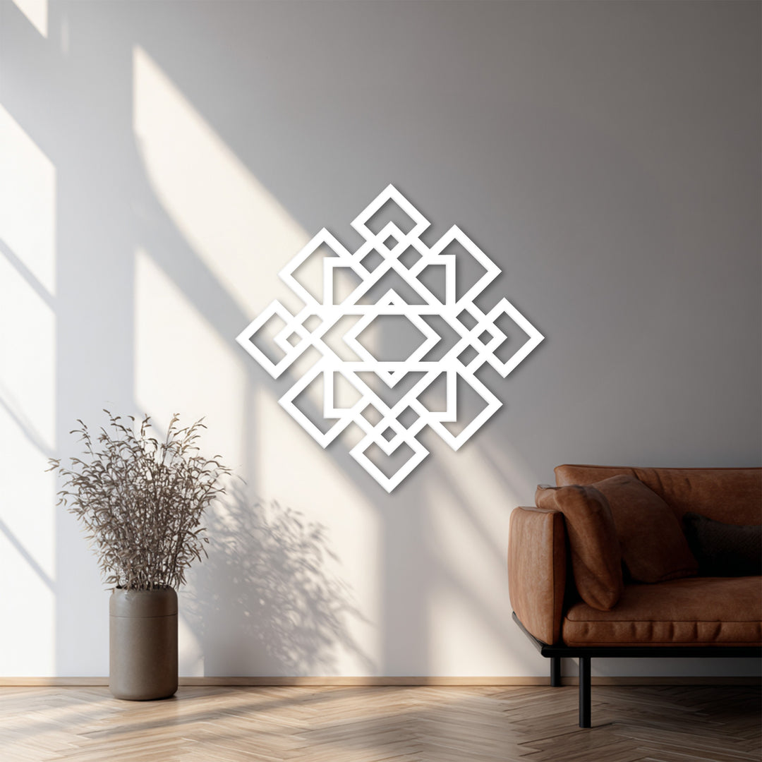Geometric Diamond Pattern – Modern Metal Wall Art