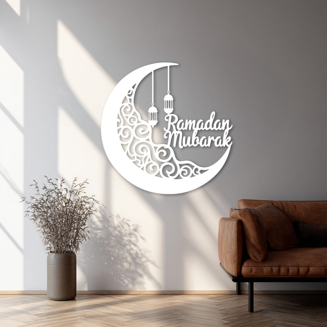 Mondblüte – Mond und Lotusblume Metall Wandbilder