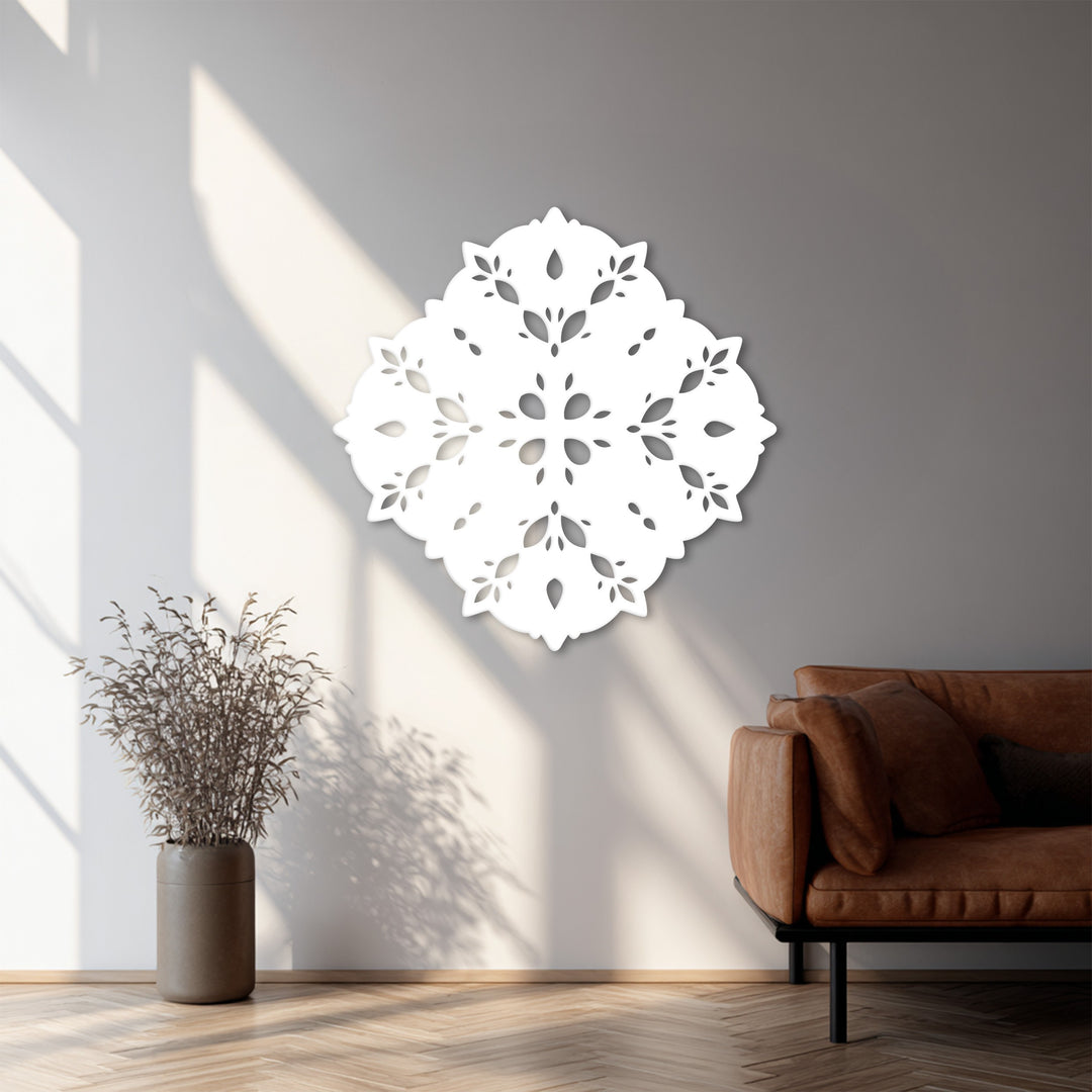 تاج من الزهور - ماندالا فن جداري معدني