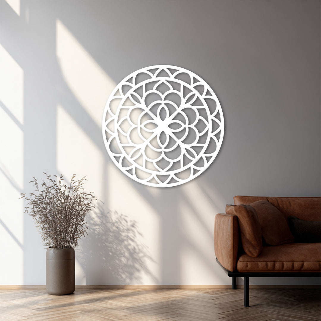 قلب هادئ - ماندالا فن جداري معدني