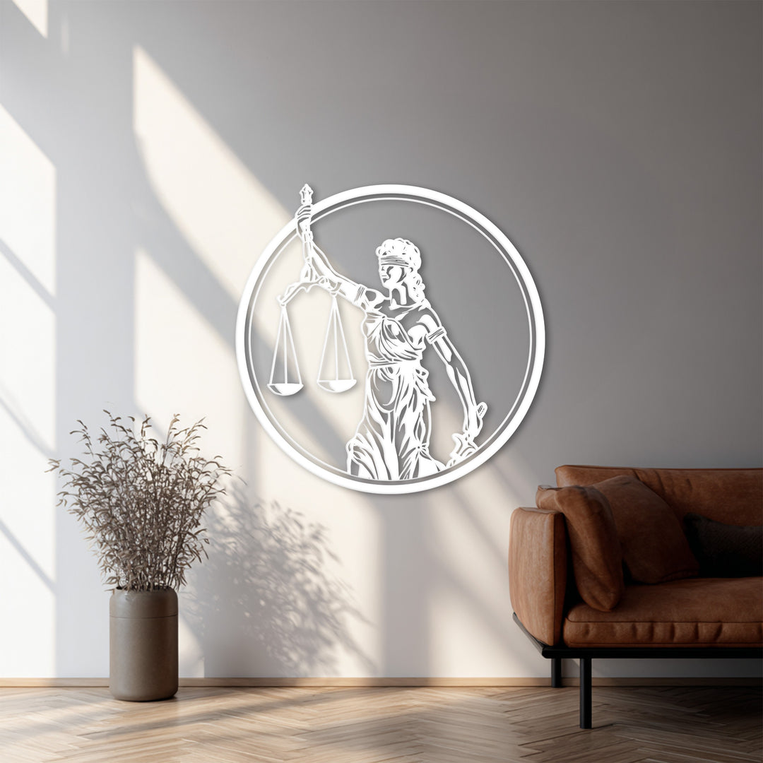 Lady Justice Metal Wall Art – Symbol of Law and Fairness