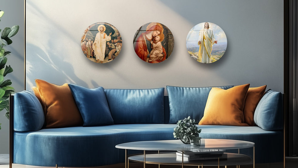 Religious tempered glass wall décor with faith themes