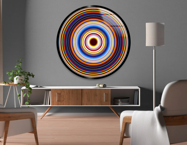 Colorful Concentric Circles – Round Glass Wall Art - MyPhotoStation