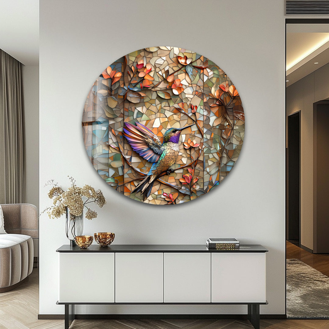 Radiant Hummingbird – Stained Glass Wall Art