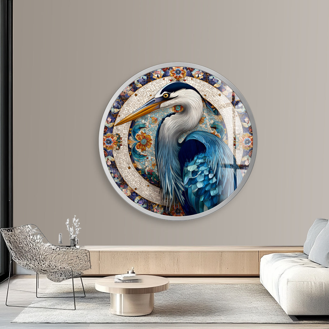 Mystic Ganesha Mosaic – Round Glass Wall Art