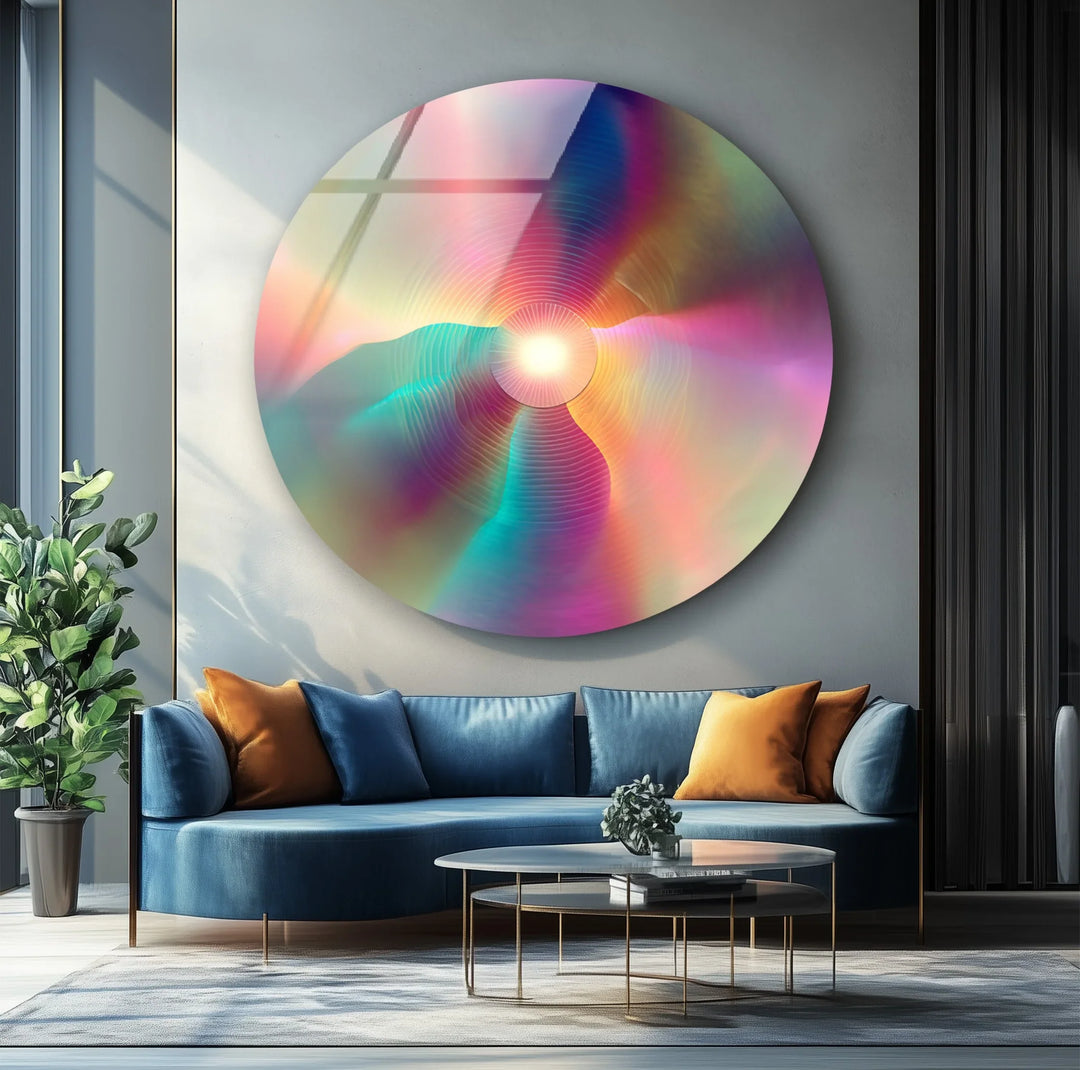 Iridescent Glow – Round Glass Wall Art - MyPhotoStation