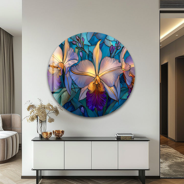 Orchid Symphony – Tropical Bloom Glass Wall Art