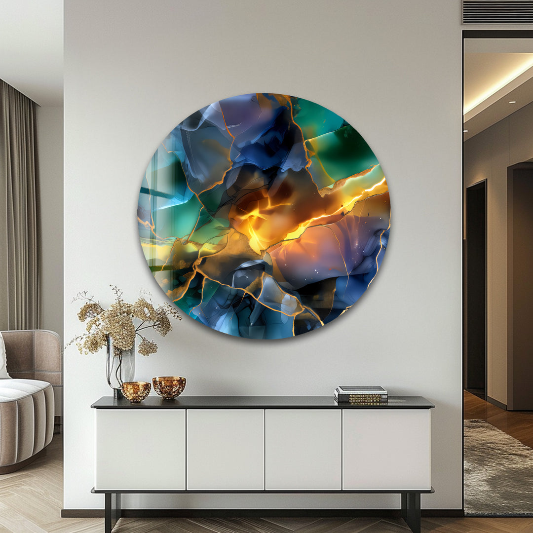 Fractured Light – Abstract Shattered Prism Glass Wall Art