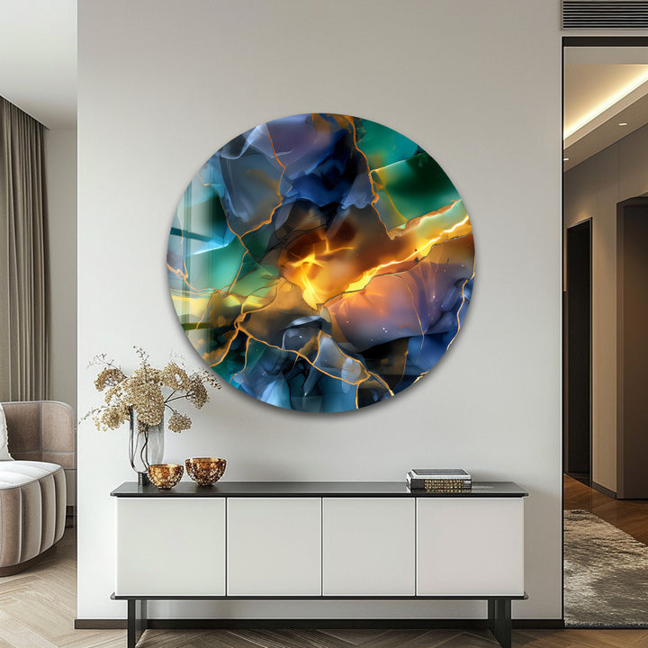 Fractured Light – Abstract Shattered Prism Glass Wall Art