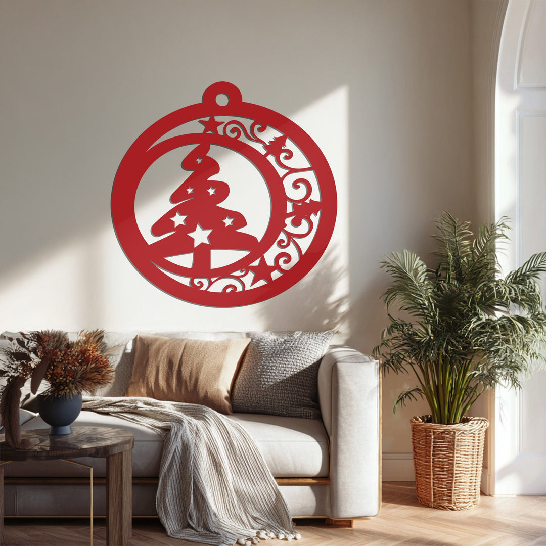 زينة شجرة عيد الميلاد السماوية نويل فن جداري معدني