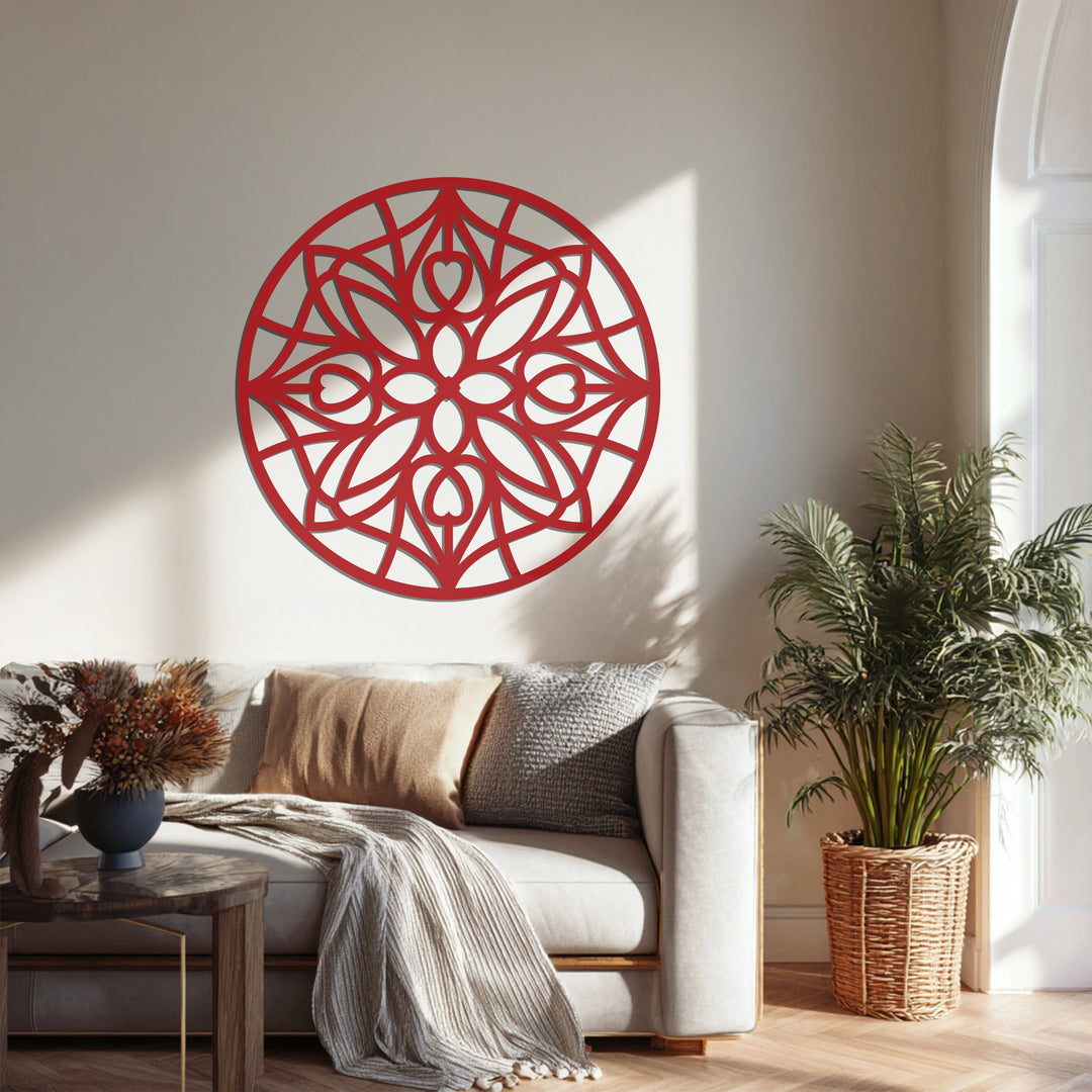 Elegant black mandala metal wall art for home or office