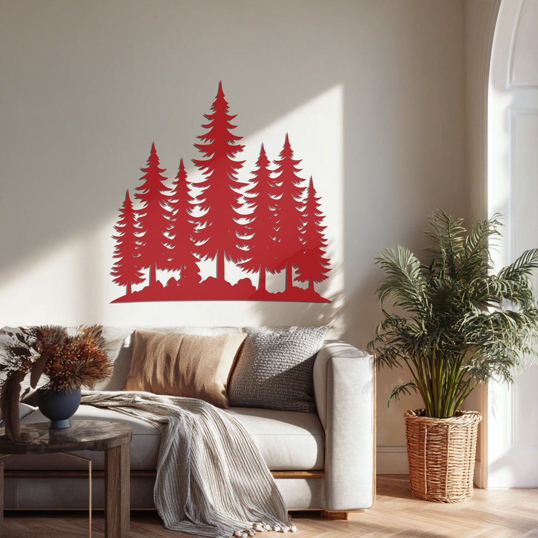 Pine Forest Metal Wall Art – Nature Inspired Home Décor