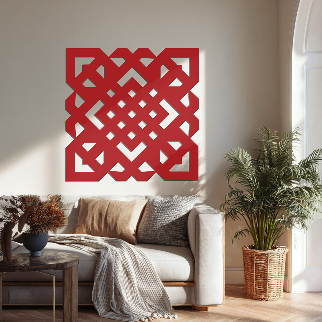 Geometric Maze Pattern – Modern Metal Wall Art