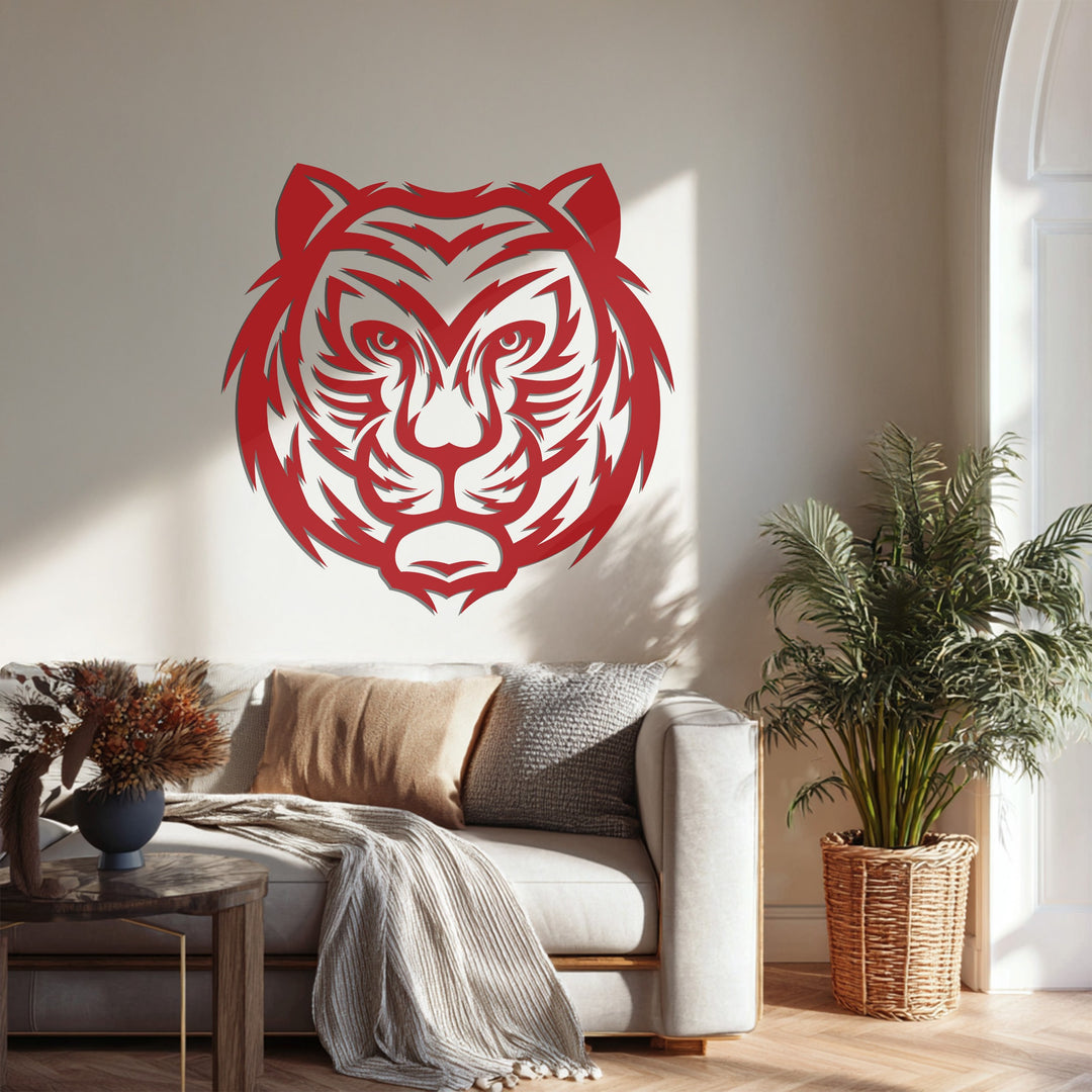 Geometric Tiger Metal Wall Art – Bold Modern Design