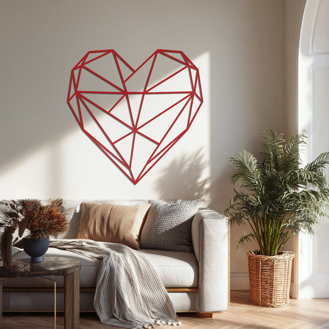 Geometric Heart – Modern Metal Wall Art