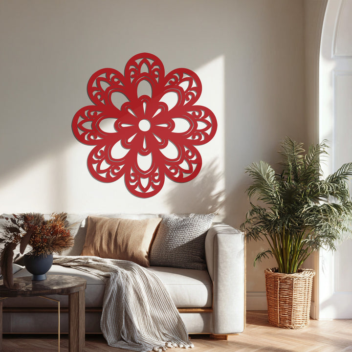 Black mandala metal wall art
