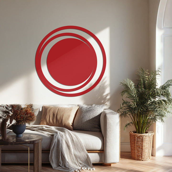 Contemporary metal circle art for home and office