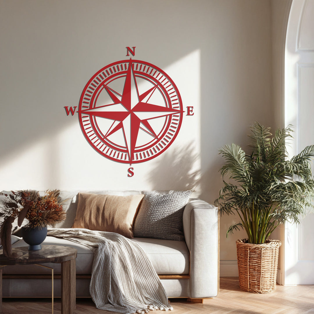 Adventure compass rose metal wall decoration