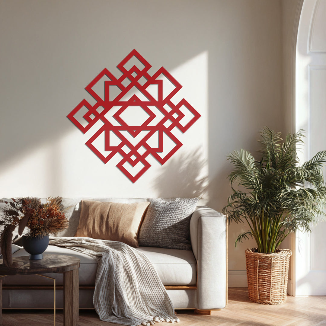 Geometric Diamond Pattern – Modern Metal Wall Art