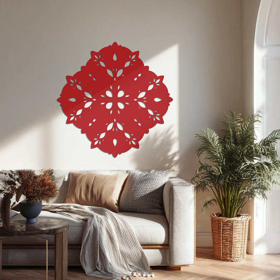 تاج من الزهور - ماندالا فن جداري معدني