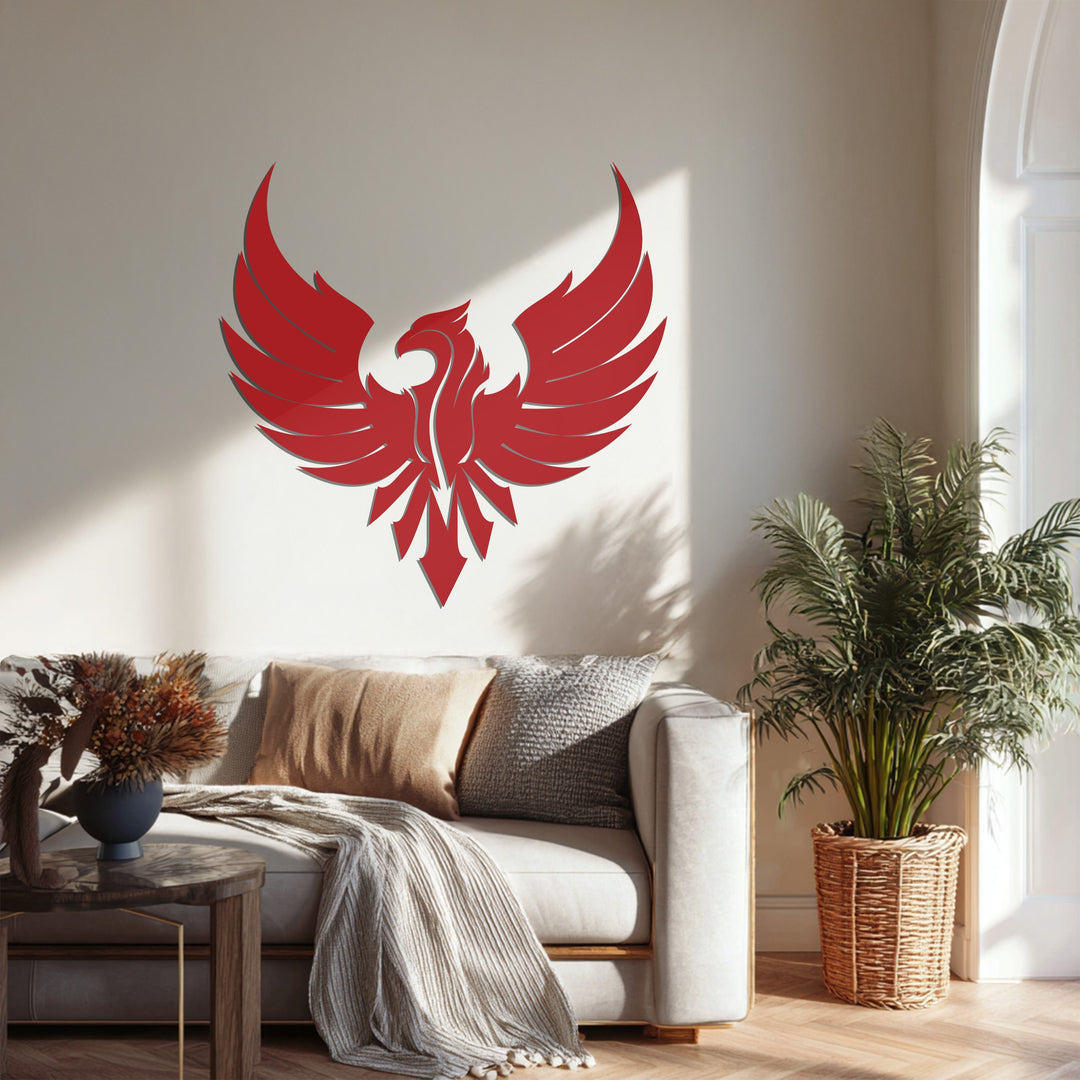 Phoenix Metal Wall Art – Rising Flame Home Décor