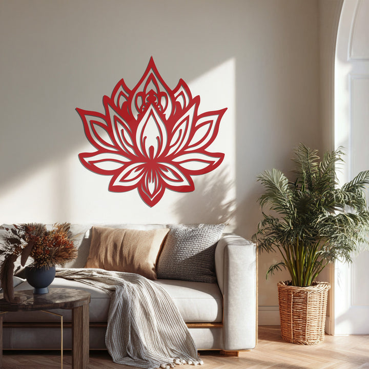 Yoga studio lotus flower metal wall décor