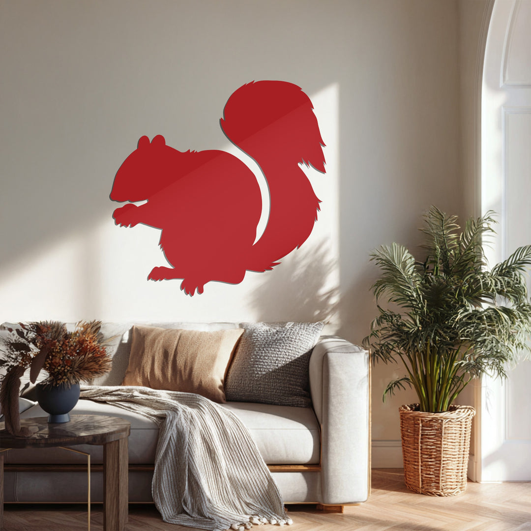 Nature-themed metal wall hanging with squirrel design