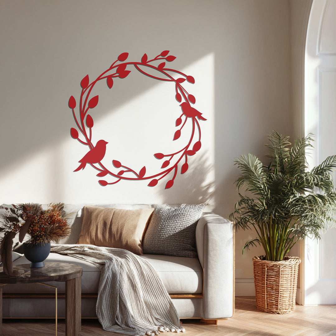 Armonia in volo – Ghirlanda di uccelli Decorazioni Murali in Metallo