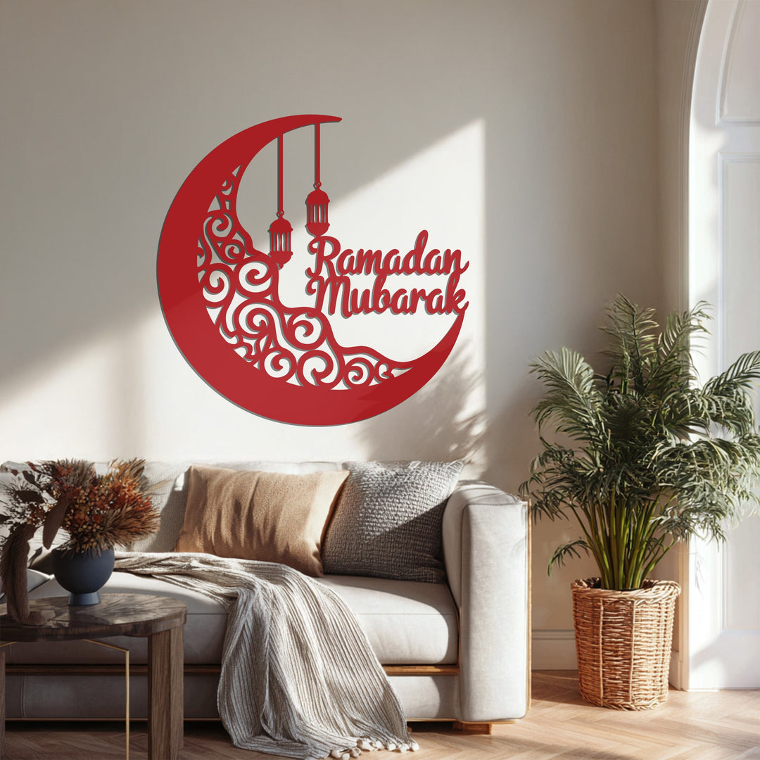 Mondblüte – Mond und Lotusblume Metall Wandbilder