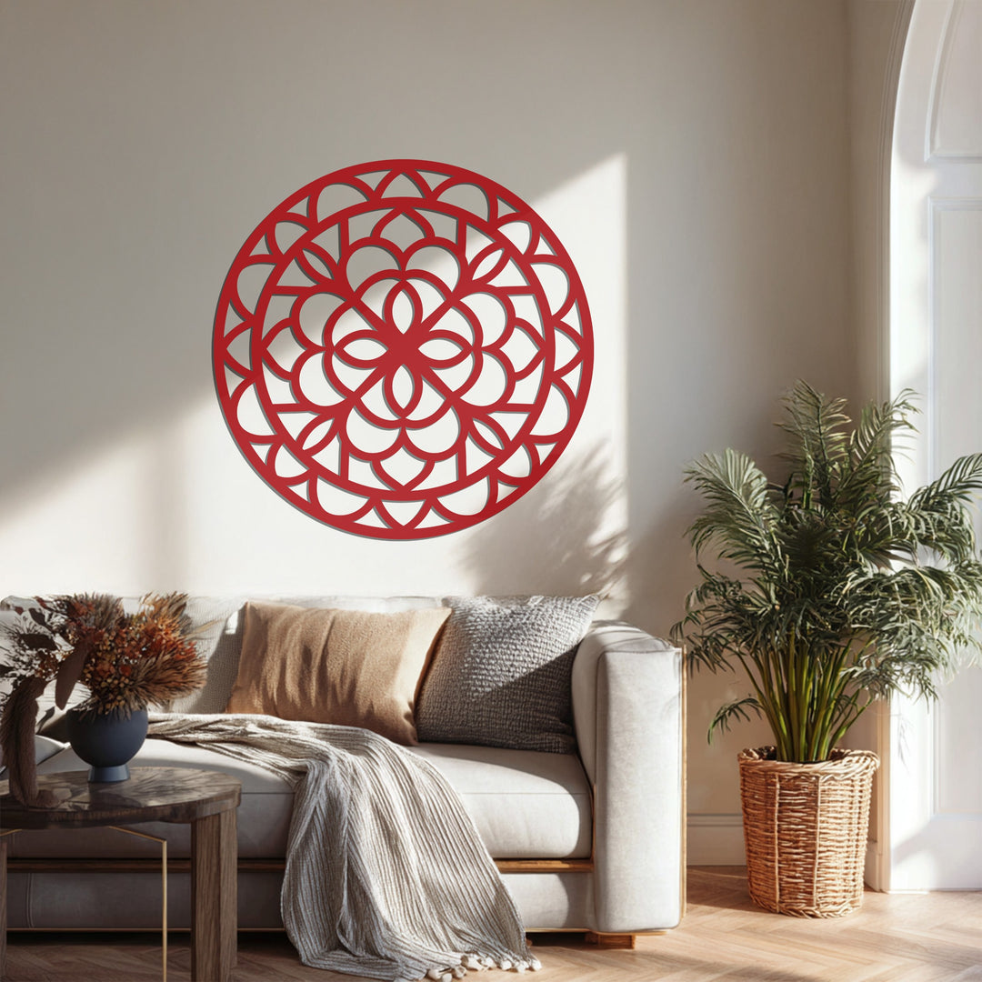 قلب هادئ - ماندالا فن جداري معدني