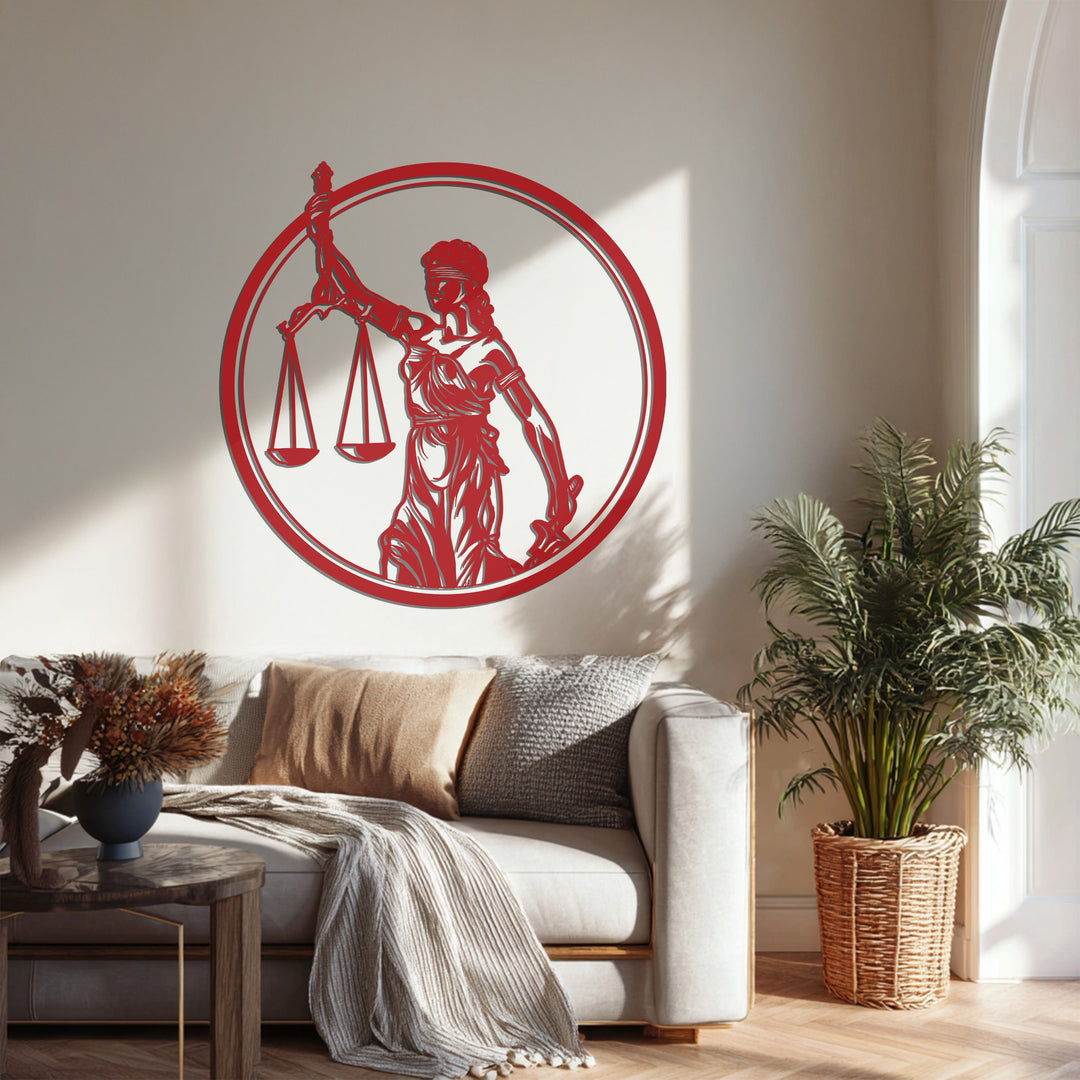 Lady Justice Metal Wall Art – Symbol of Law and Fairness