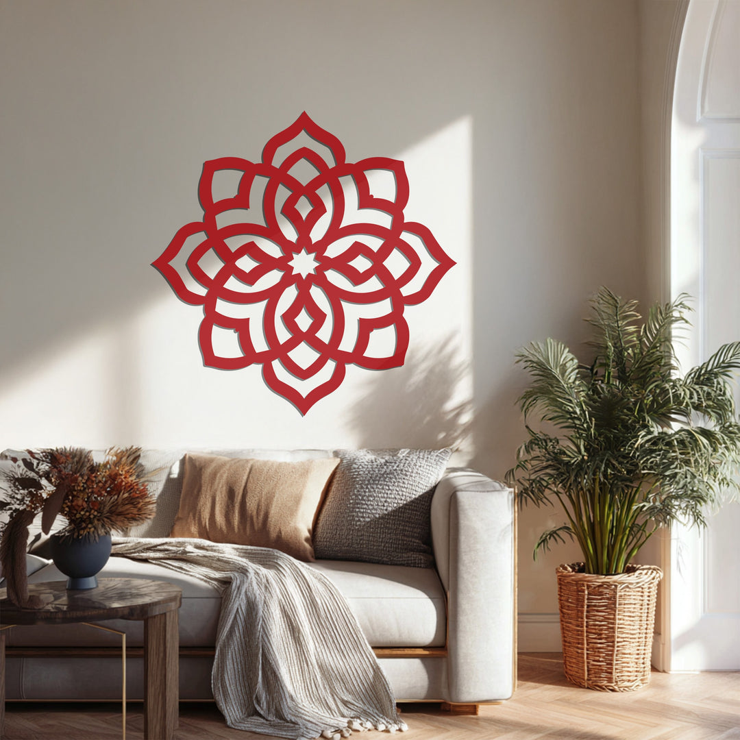 Lotus Radiance Mandala – Floral Metal Wall Art