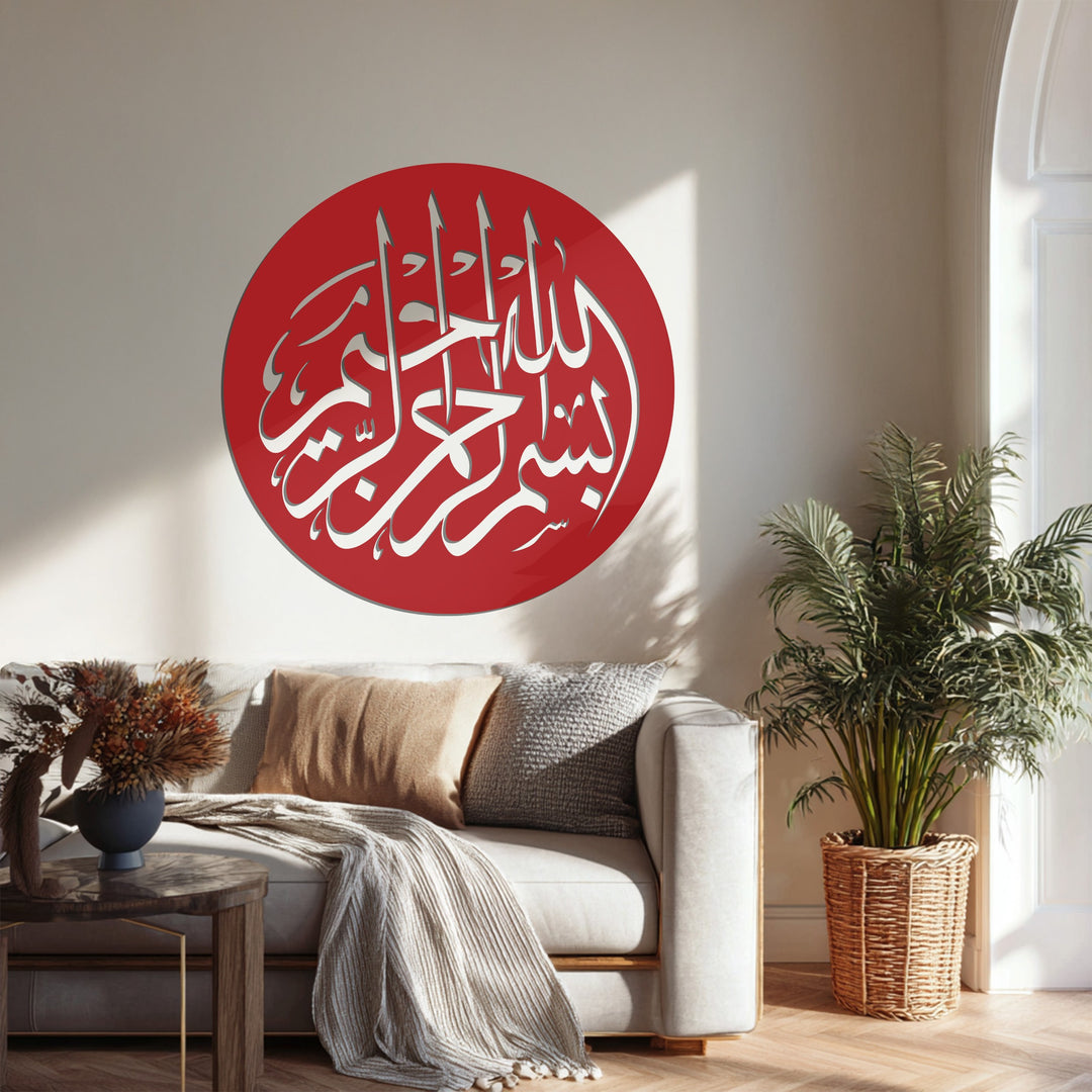 زهرة القمر – القمر وزهرة اللوتس فن جداري معدني