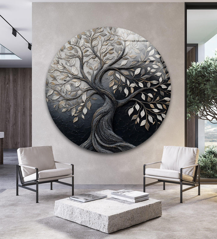 Twilight Tree of Life – Round Glass Wall Art - MyPhotoStation
