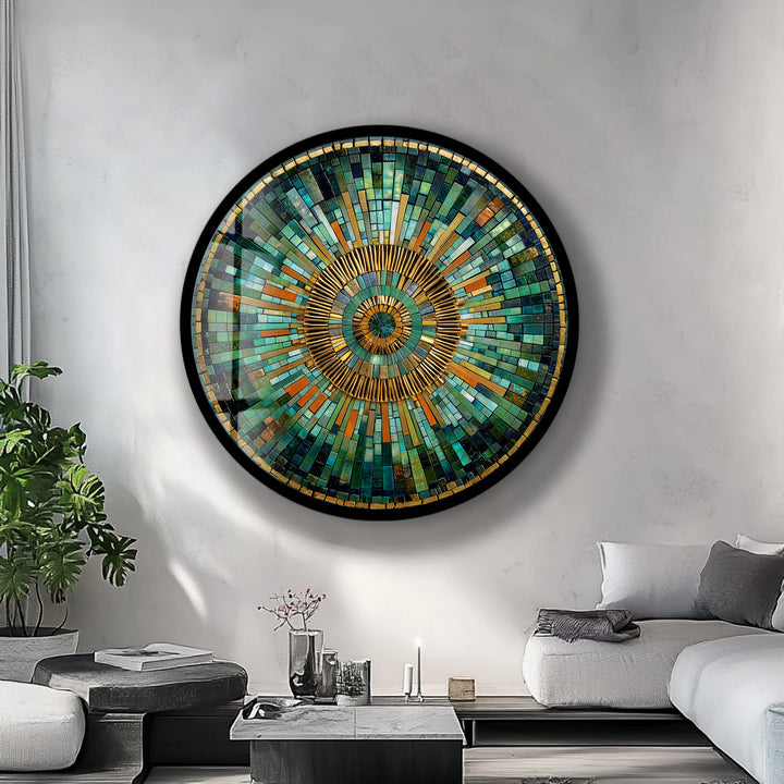 Radiant mosaic glass wall decoration