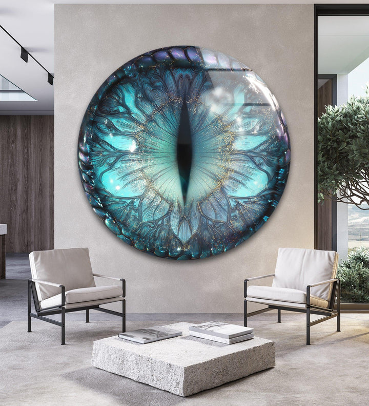 Mystical Dragon Eye – Round Glass Wall Art - MyPhotoStation