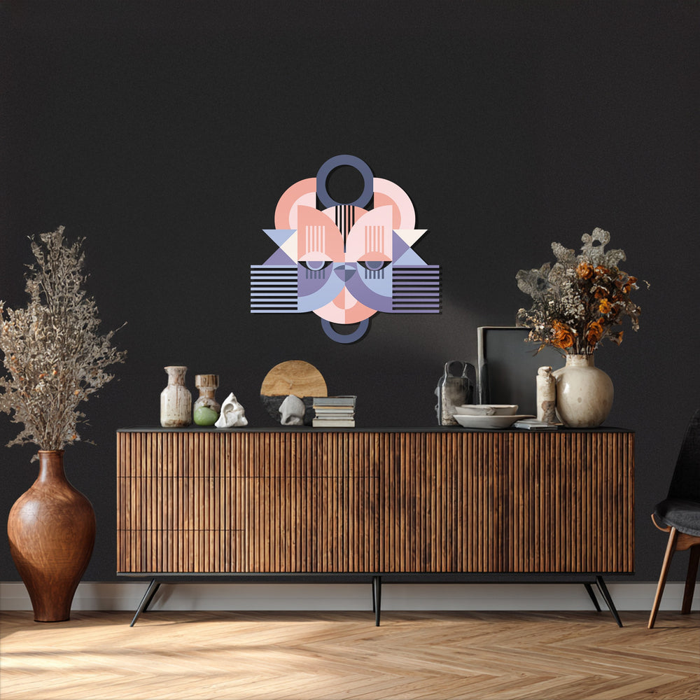Abstract feline-inspired metal wall decor