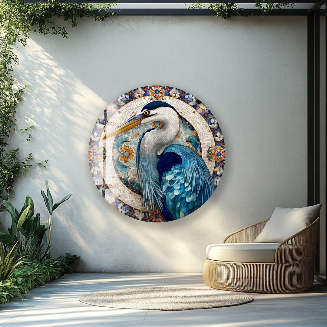 Mystic Ganesha Mosaic – Round Glass Wall Art