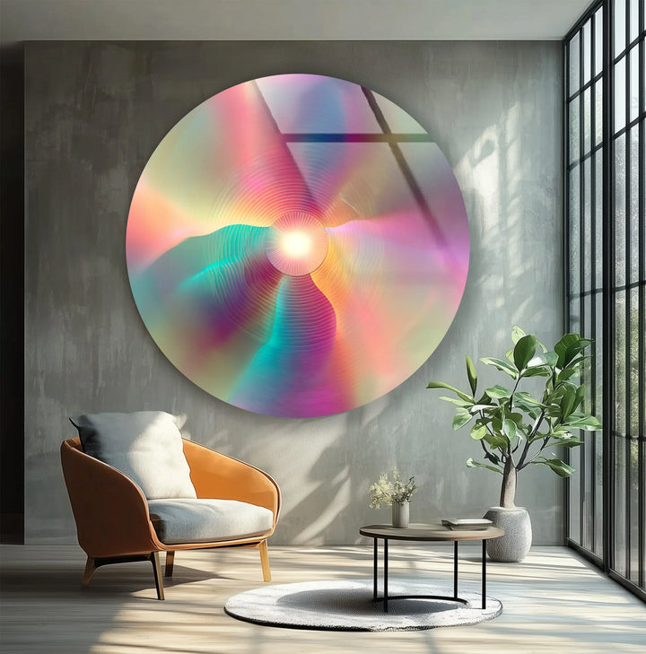 Iridescent Glow – Round Glass Wall Art - MyPhotoStation
