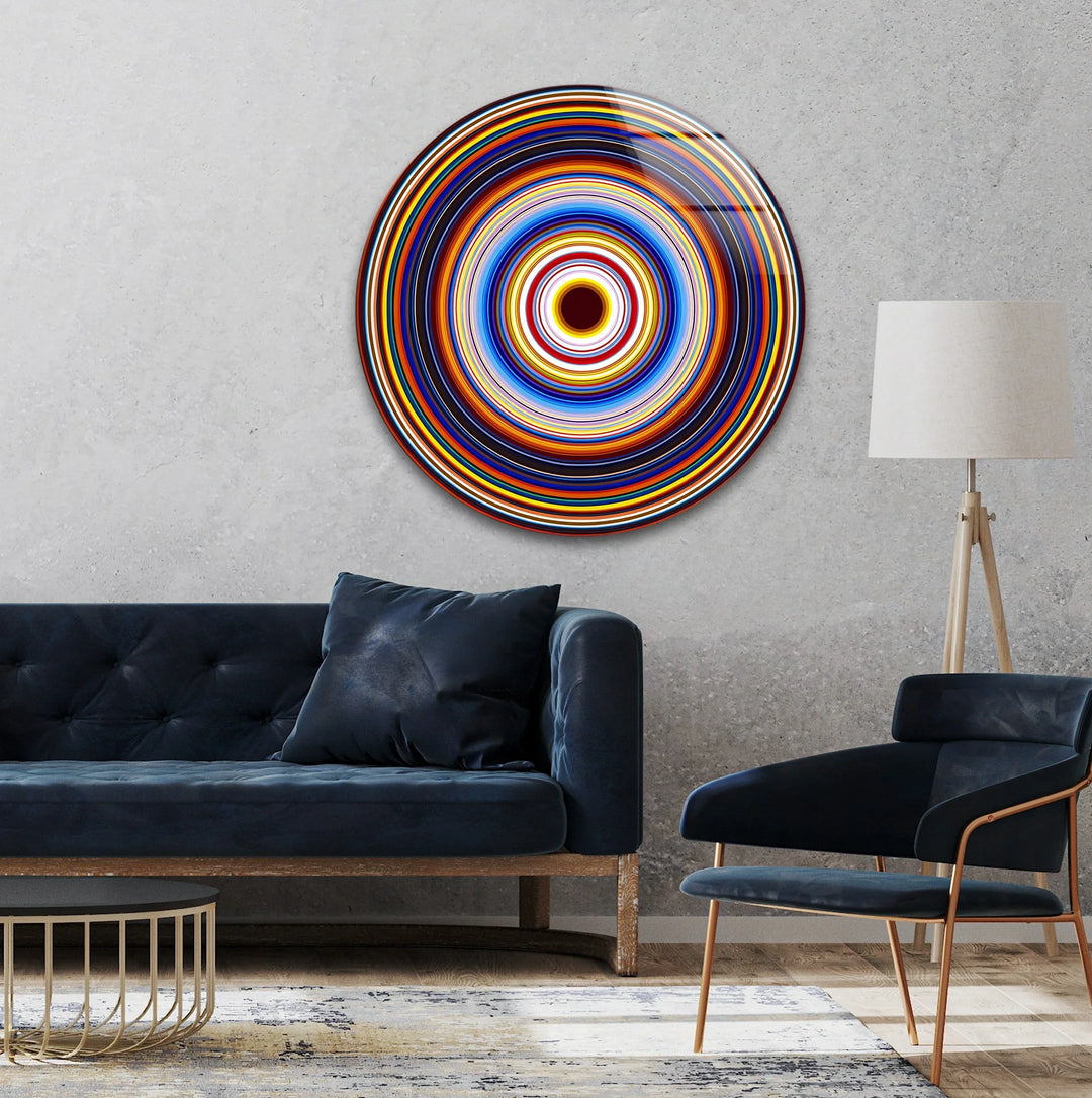 Colorful Concentric Circles – Round Glass Wall Art - MyPhotoStation