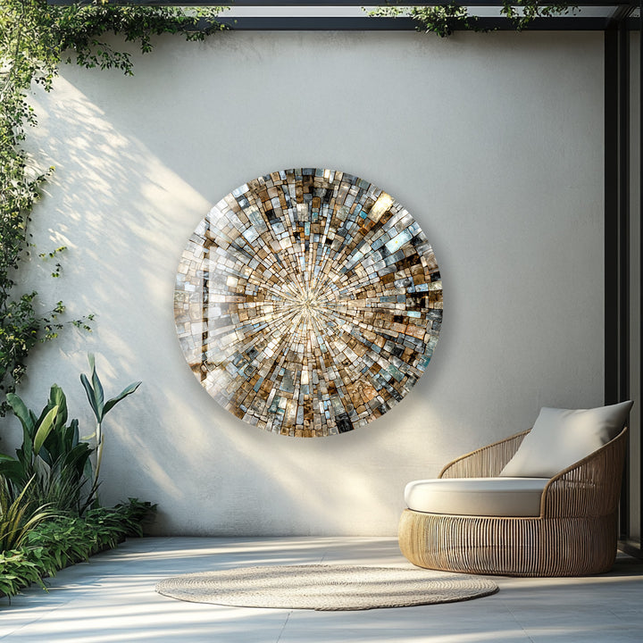 Natural Stone – Mosaic Round Glass Wall Art