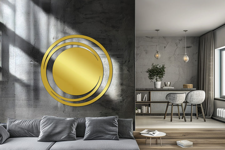 Abstract round metal wall art design