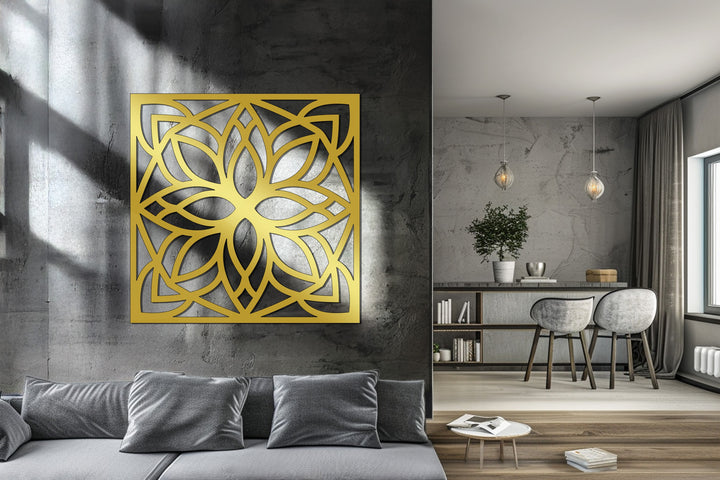 Contemporary floral metal wall hanging