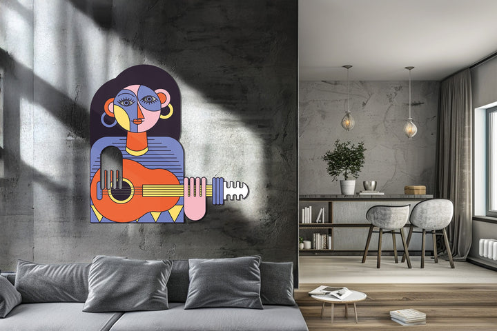 Abstract musical theme metal wall decor for modern homes
