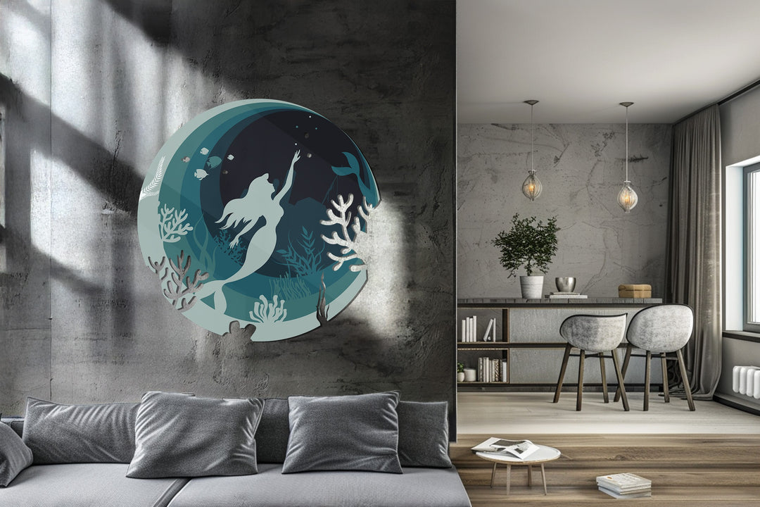 Underwater Dream Mermaid Metal Wall Art – Ocean Fantasy Decor